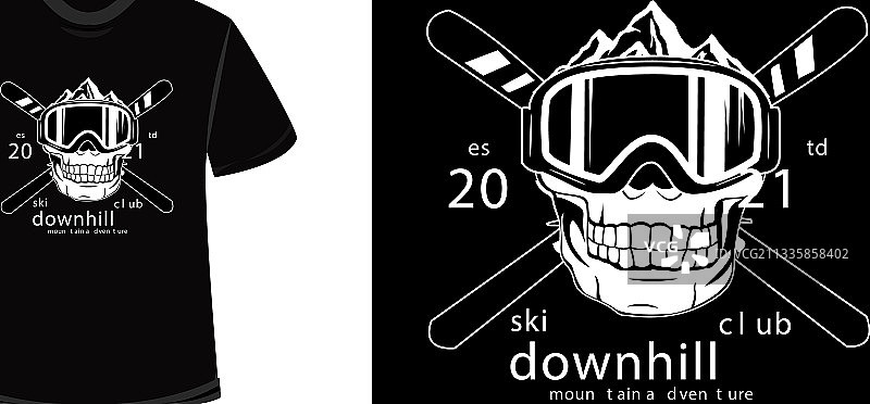 t恤滑雪俱乐部下山高山探险图片素材