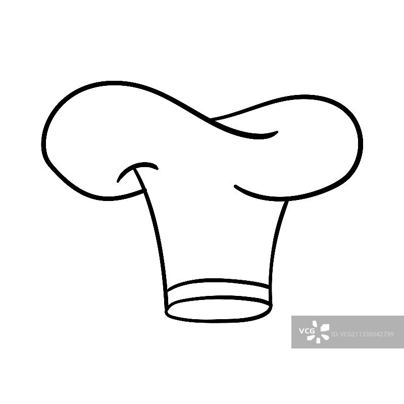 厨师帽或厨师帽在大纲素描卡通图片素材