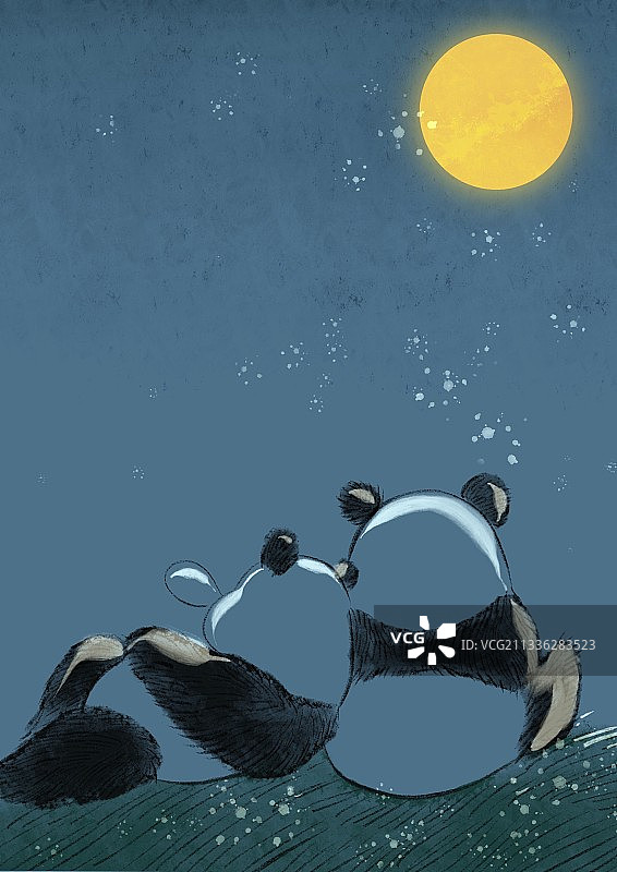 熊猫依偎图片素材