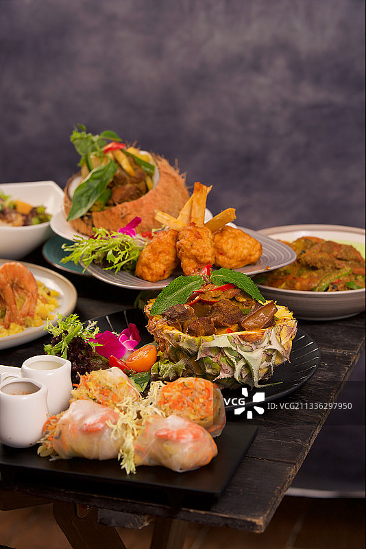 东南亚菜 小清新 美食 可口的 泰国菜 印度尼西亚图片素材