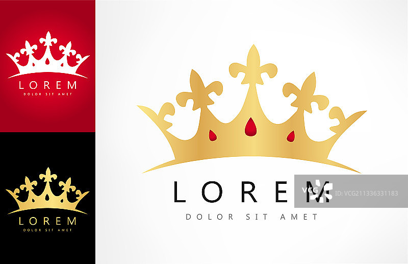 皇冠与红宝石标志宝石标志设计图片素材