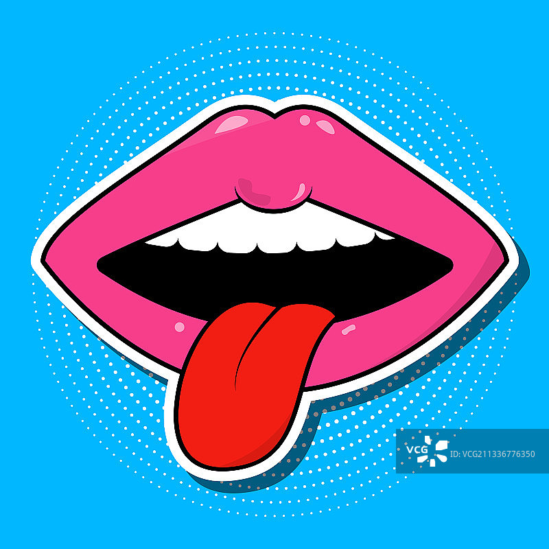 舌头伸着的嘴是流行艺术图片素材