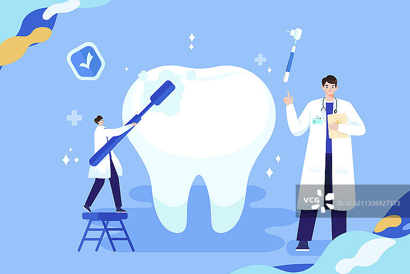 牙医治疗插画图片素材