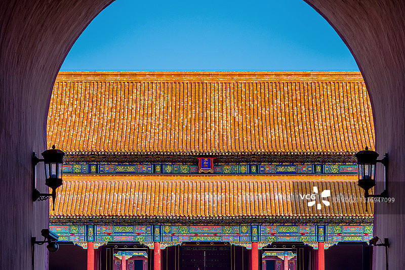 中国首都北京故宫太和门图片素材