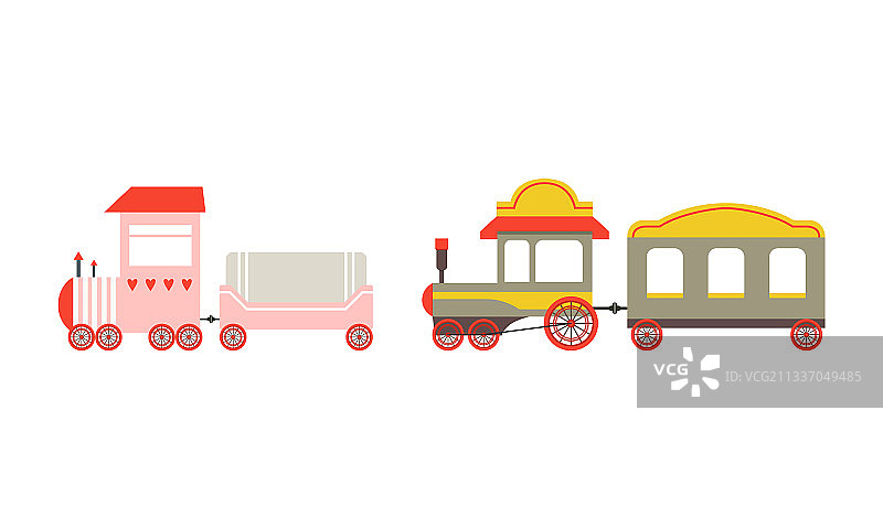 玩具火车或火车机车作为铁路运输图片素材