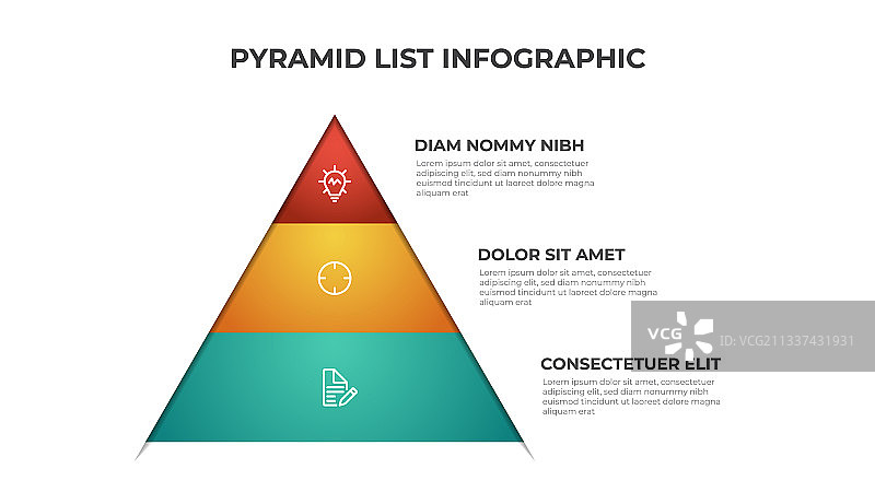 金字塔信息图表模板三层或图片素材