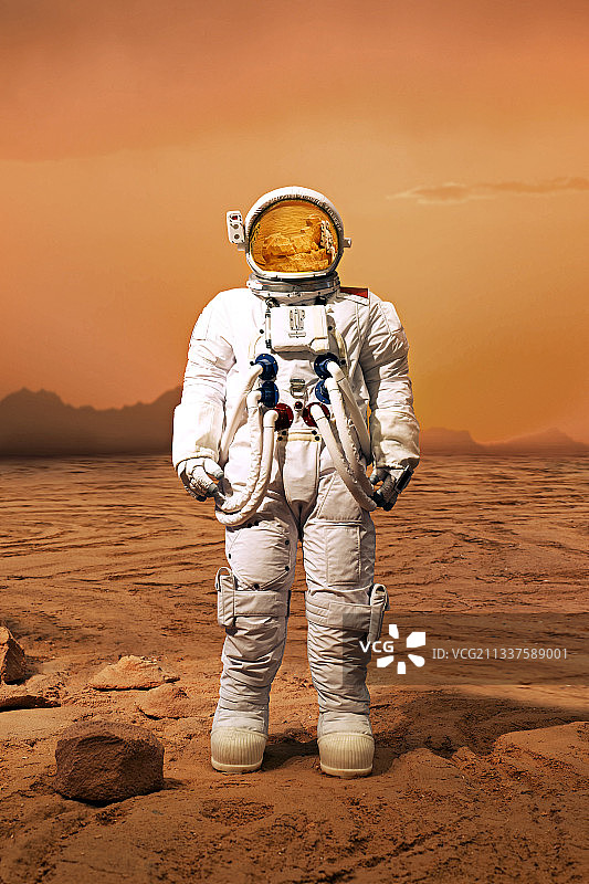 火星上执行任务的宇航员图片素材