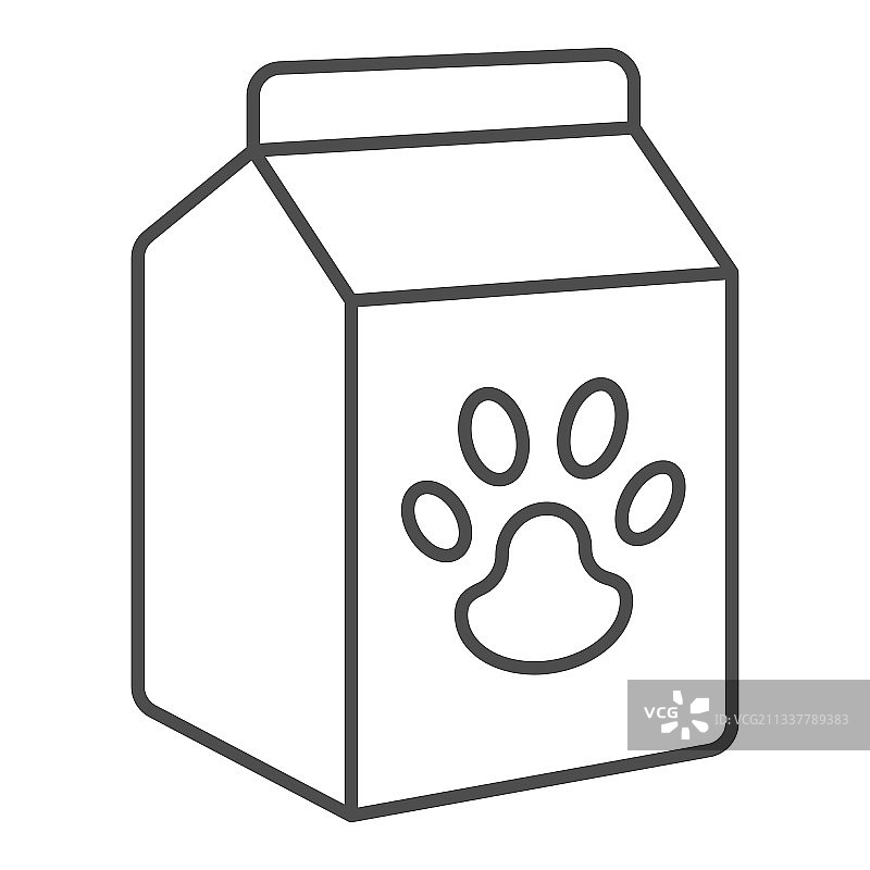 宠物食品盒细线图标动物医院图片素材