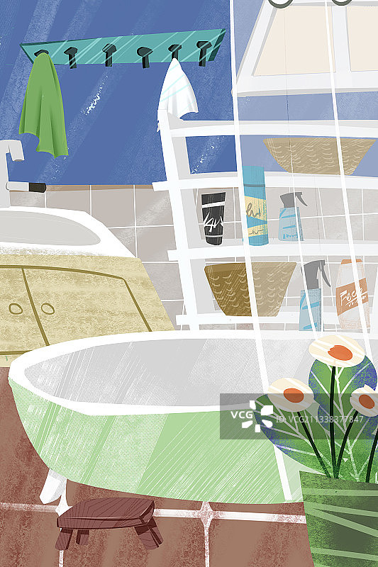 浴室插画背景图片素材