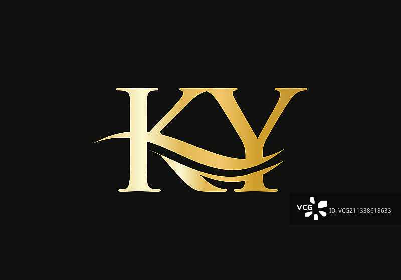 字符ky标志设计为企业ky标志图片素材