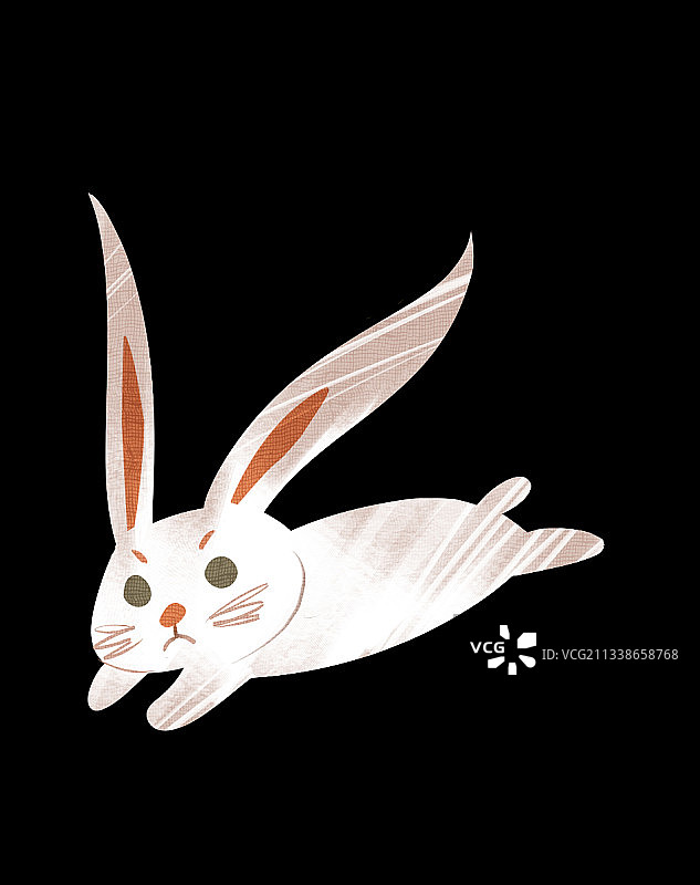 白色的兔子插画元素图片素材