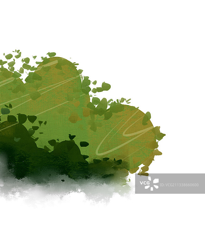 绿色的草丛灌木插画元素图片素材