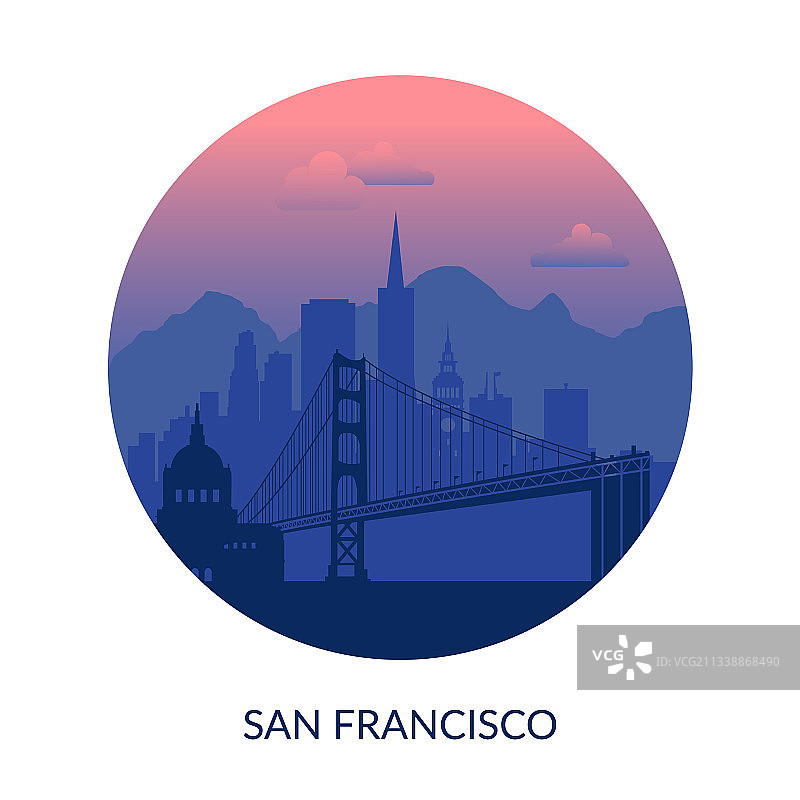 旧金山是美国著名的城市景观背景图片素材