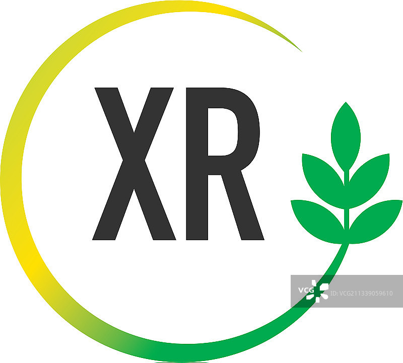 首字母xr圆叶创意logo图片素材