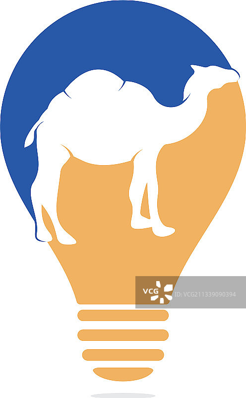骆驼灯泡形状的概念标志模板图片素材