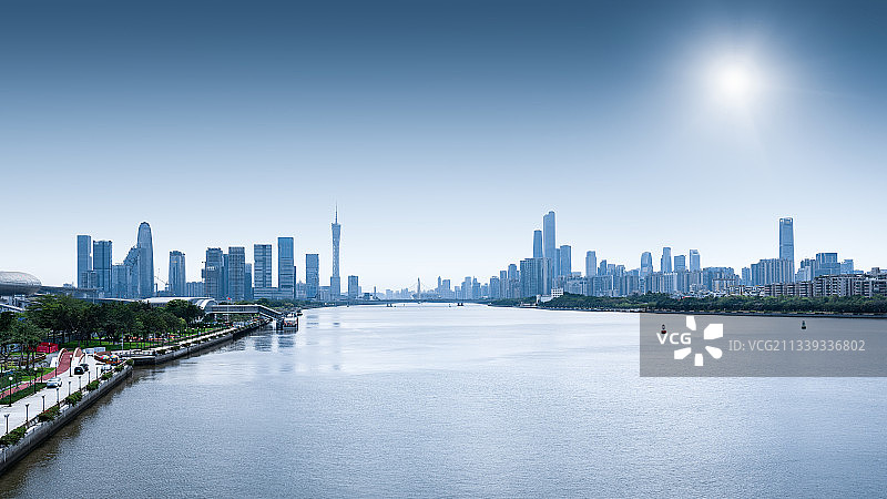 广州琶洲城市天际线图片素材