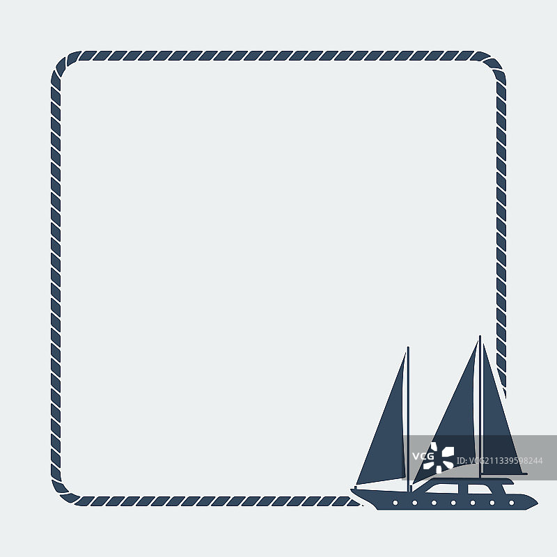 海洋背景海绳架与帆船图片素材