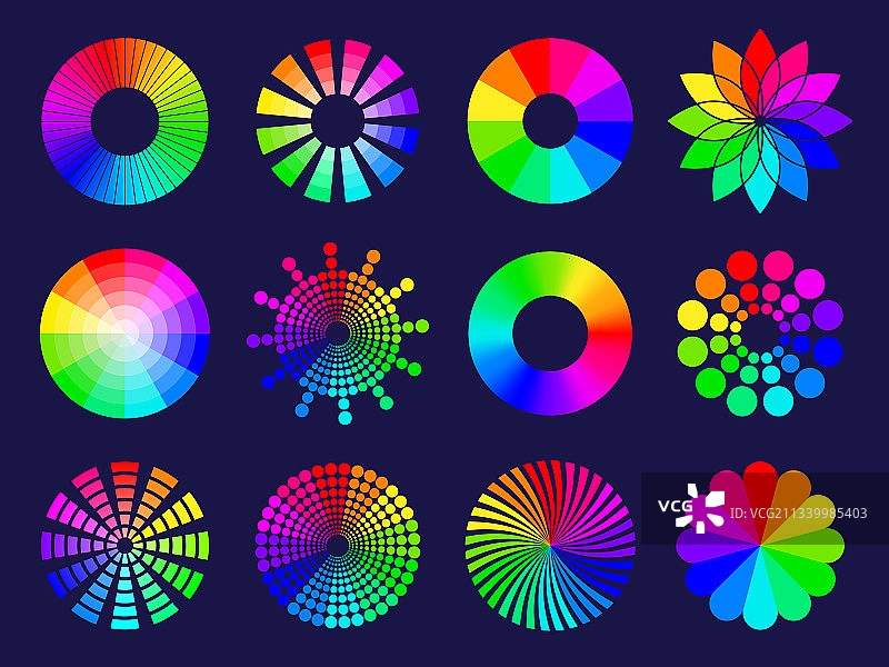 RGB圆形抽象形状的选择图片素材