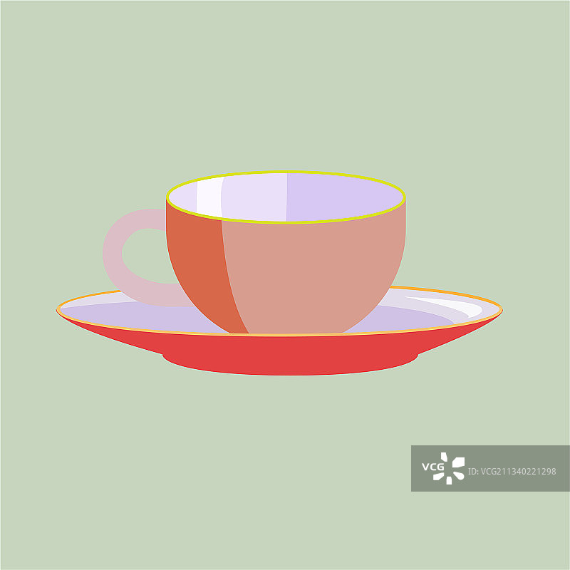 茶壶和杯子插图图片素材