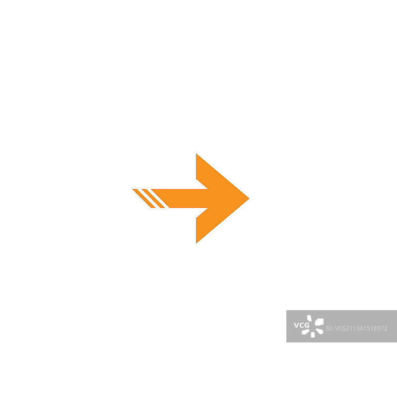 橙色的右尖箭头图标孤立在白色图片素材