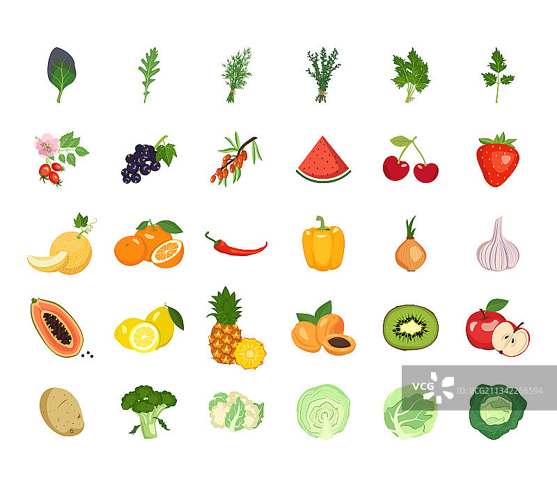 水果，蔬菜和香草图片素材