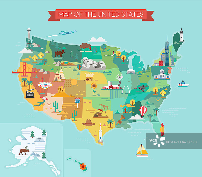 美国地图图片素材