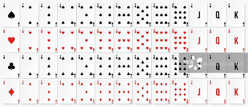 纸牌游戏，黑桃，红心，梅花，方块图片素材