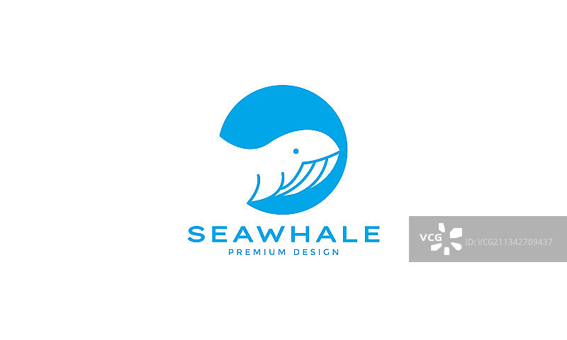 蓝环虎鲸标志符号设计图片素材