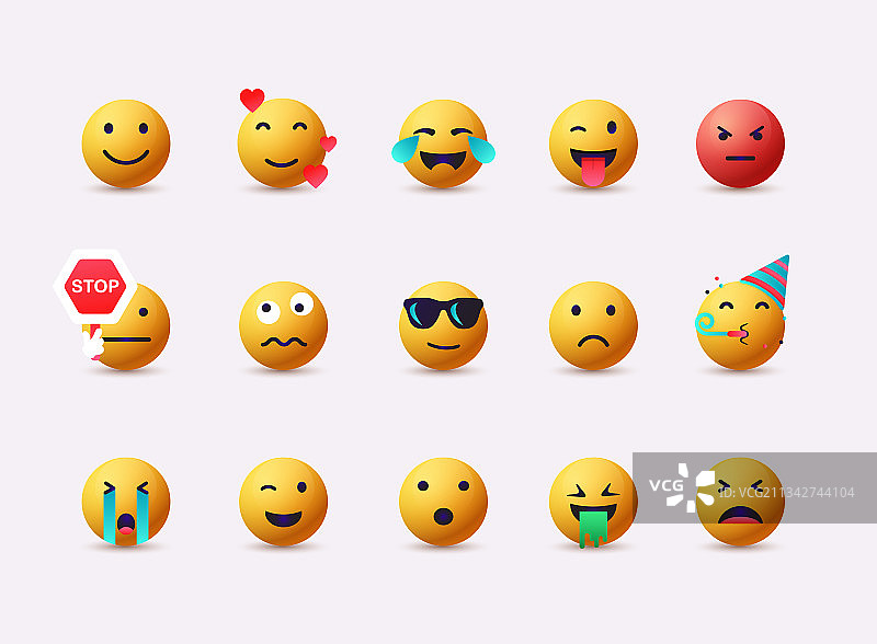 设置表情符号emoji平面设计化身3d网页图片素材