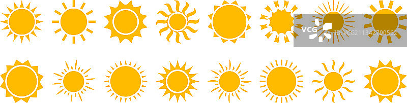 太阳图标黄色太阳落山夏天图片素材
