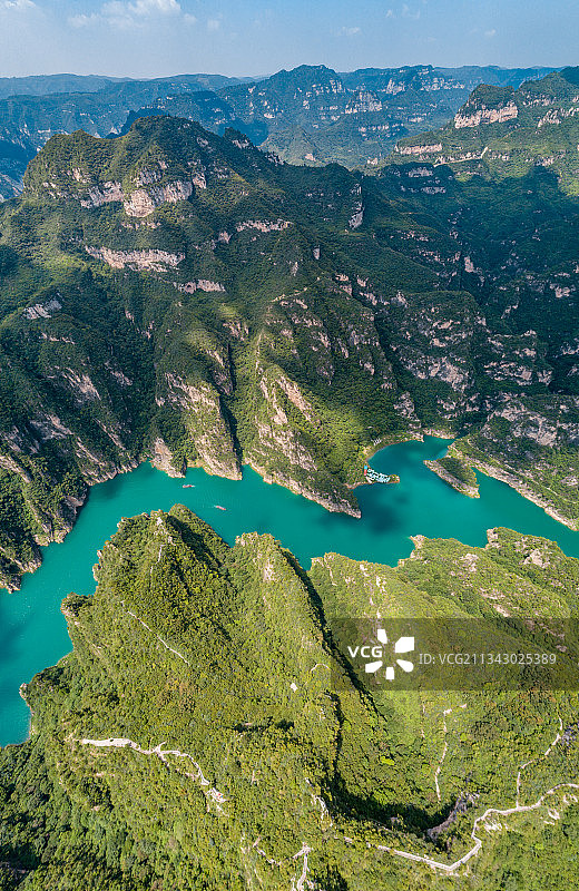 中国河南焦作峰林峡风景区航拍视角图片素材
