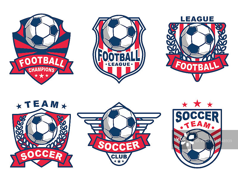 设置足球标志或足球俱乐部徽章图片素材