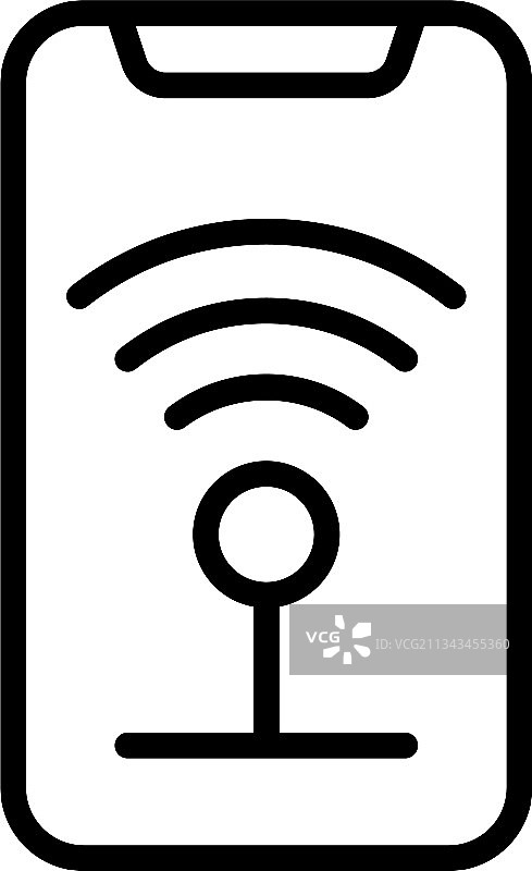 Wifi手机上网图标轮廓风格图片素材