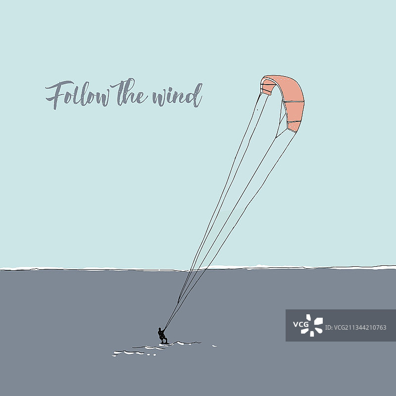 极限空气风筝板与文字跟随风图片素材