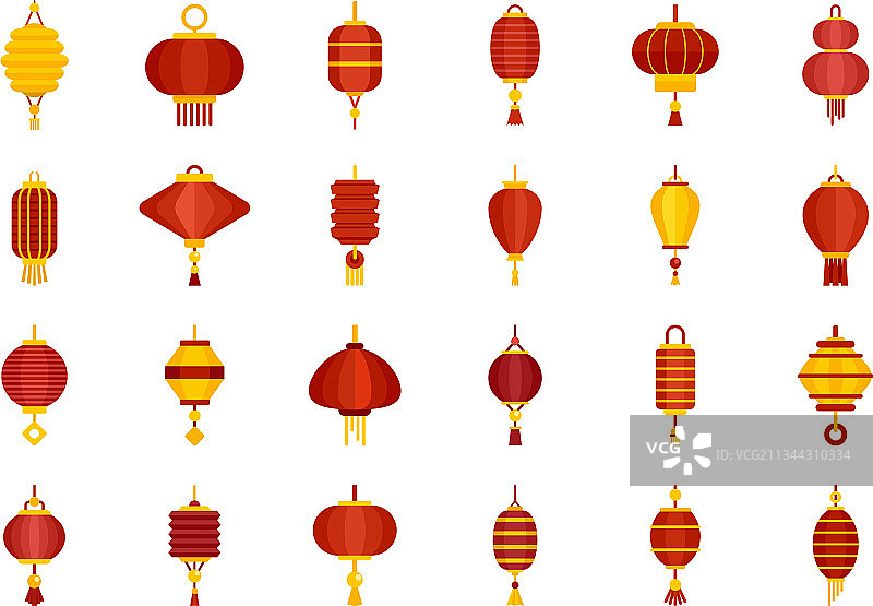 中国灯笼的图标设平孤立图片素材
