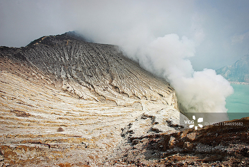 印度尼西亚爪哇岛东方伊真火山景观的风景图片素材