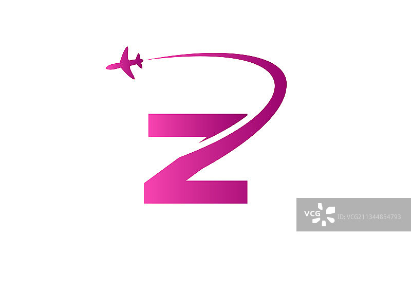航空旅行z标志设计与z字母eps图片素材