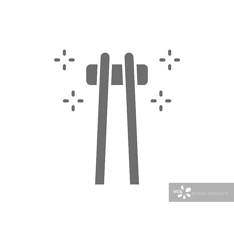 竹寿司筷灰色图标图片素材