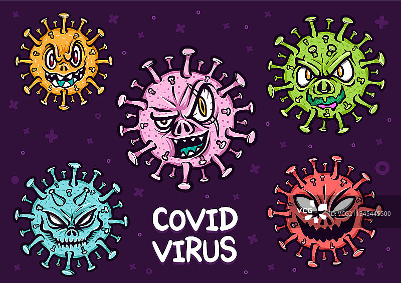 新冠病毒病毒病卡通图片素材
