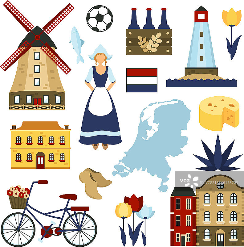 荷兰符号集图片素材