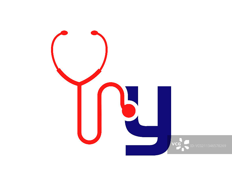 健康保健标志与y字母概念图片素材