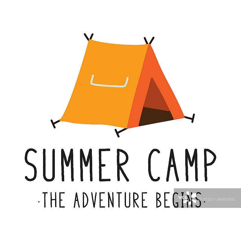 设计橙色露营帐篷图片素材