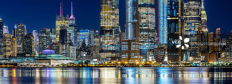 美国曼哈顿城市风光夜景图片素材