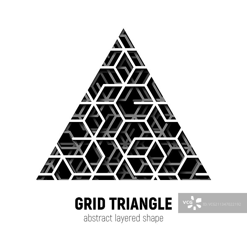 抽象三角形与分层线条图片素材