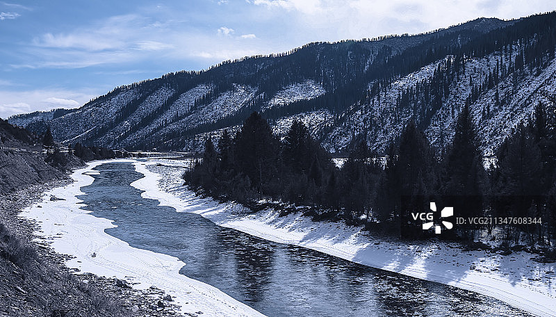 川西甘孜州及阿坝州雪景图片素材