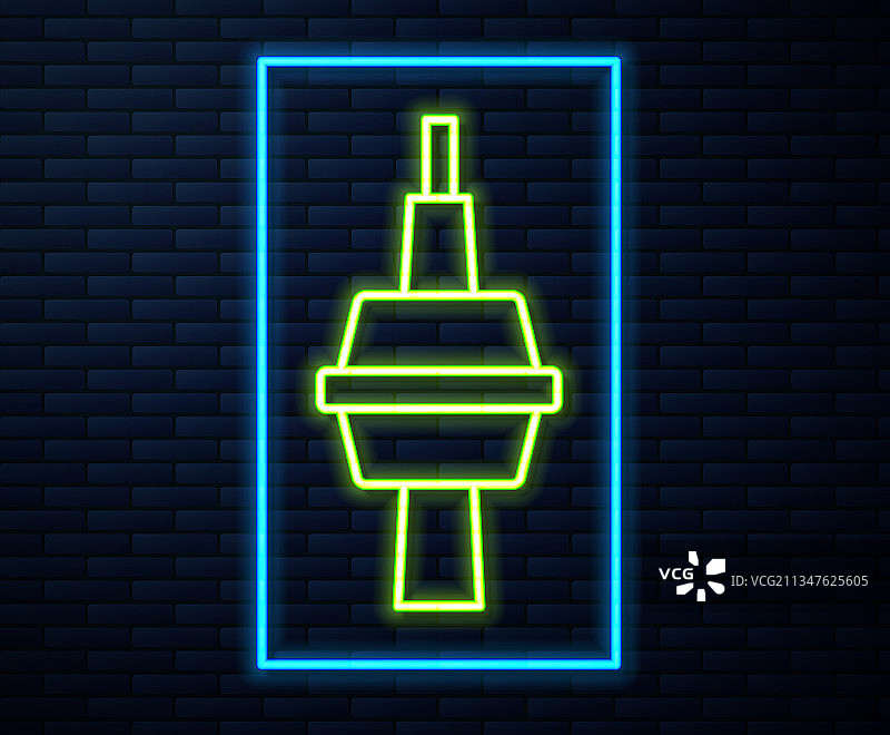 闪烁的霓虹灯线在多伦多电视塔的图标图片素材