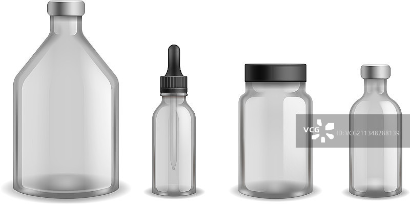 玻璃瓶，玻璃，医学写实空白图片素材