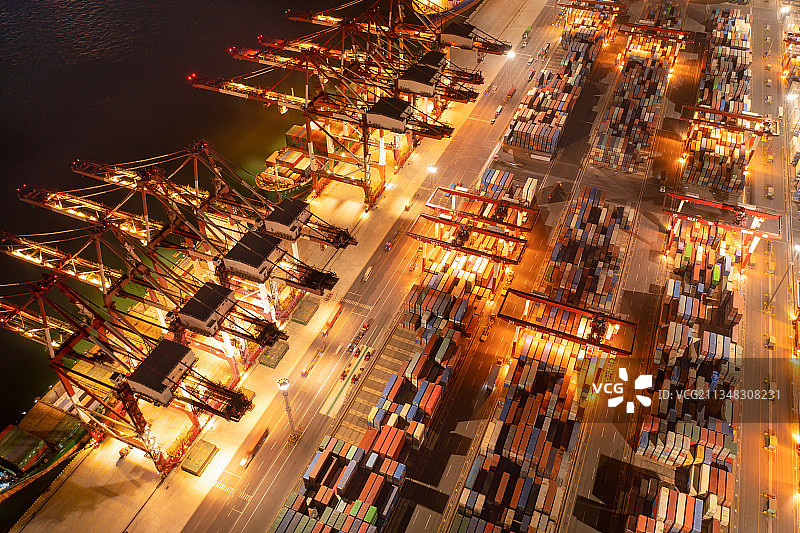青岛港口，商用码头图片素材