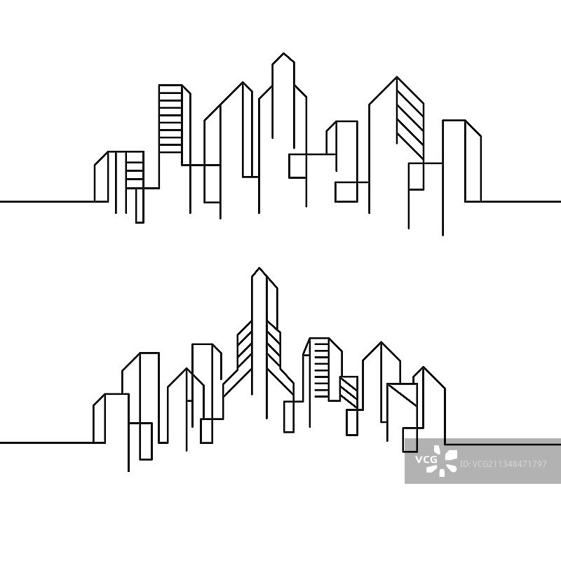 城市建筑线条艺术模板图片素材