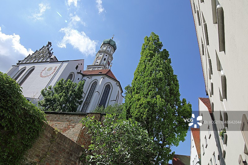 圣乌尔里希教堂，奥格斯堡，斯瓦比亚，巴伐利亚，德国图片素材